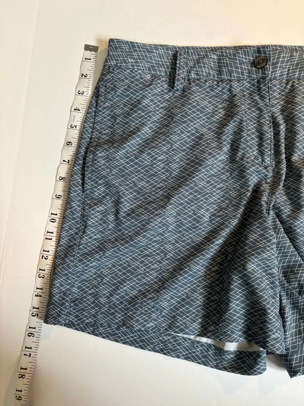 Puma Blue Geometric Print Golfing Women’s Shorts, Sz 12. - Picture 7 of 10